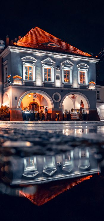Kielce, Poland, night city Wallpaper 1080x2280