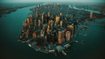 New York, USA, bird's eye view Wallpaper 2048x1152
