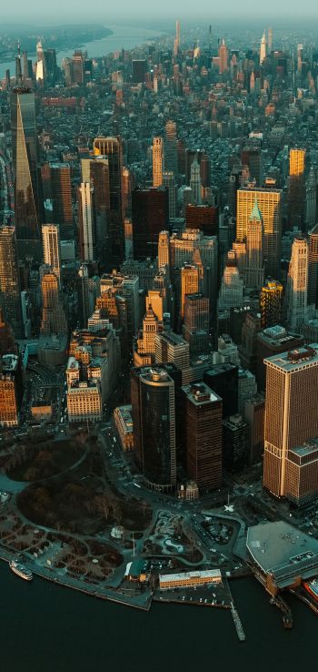 New York, USA, bird's eye view Wallpaper 1440x3040