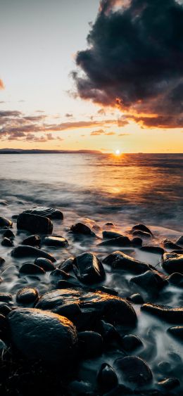 seashore, sunset, beach Wallpaper 1080x2340