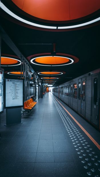 Обои 640x1136 станция метро, Брюссель, Бельгия