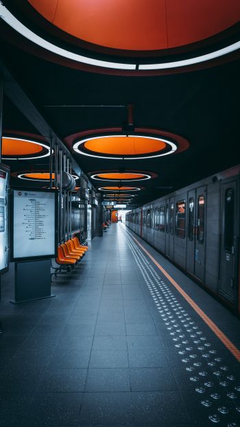 Обои 1080x1920 станция метро, Брюссель, Бельгия