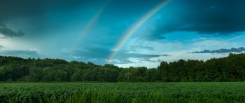 rainbow, landscape, blue sky Wallpaper 2560x1080