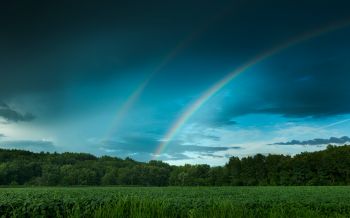 rainbow, landscape, blue sky Wallpaper 2560x1600