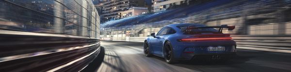 Porsche 911 GT3, sports car Wallpaper 1590x400