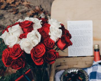 bouquet of roses, romance, picnic Wallpaper 1280x1024