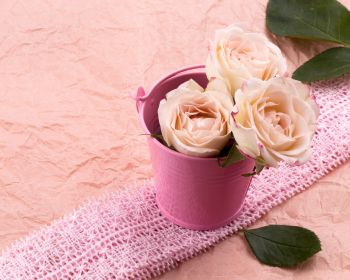 Обои 1280x1024 розовые розы, букет роз, цветочная композиция