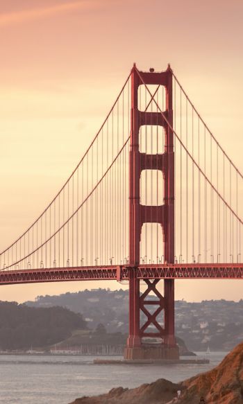 Golden Gate Bridge, sunset, San Francisco Wallpaper 1200x2000
