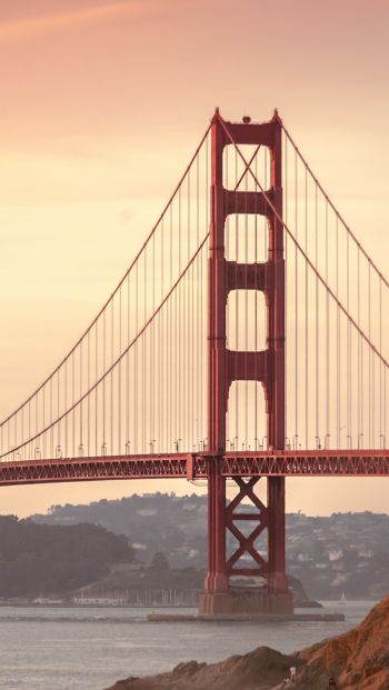 Golden Gate Bridge, sunset, San Francisco Wallpaper 640x1136