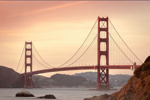 Golden Gate Bridge, sunset, San Francisco Wallpaper 5580x3720