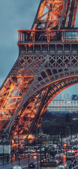 eiffel tower, Paris, France Wallpaper 1080x2340