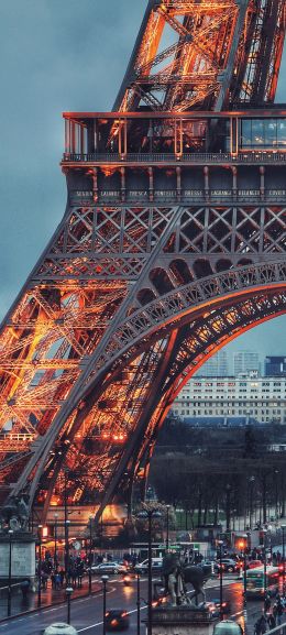 eiffel tower, Paris, France Wallpaper 720x1600