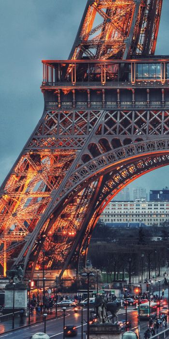 Обои 720x1440 Эйфелева башня, Париж, Франция