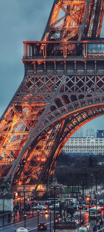Обои 720x1600 Эйфелева башня, Париж, Франция