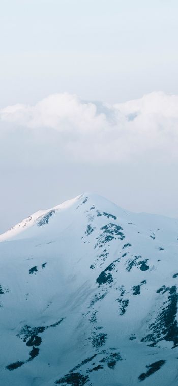 mountains, sky, snow Wallpaper 1080x2340