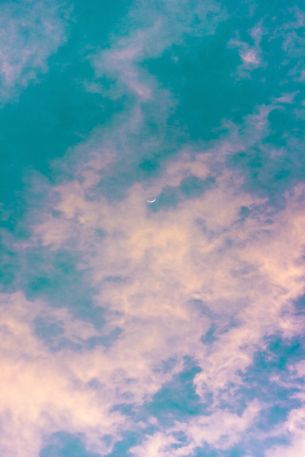 clouds, sky, month Wallpaper 3456x5184