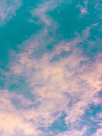 clouds, sky, month Wallpaper 1620x2160