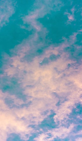 clouds, sky, month Wallpaper 600x1024