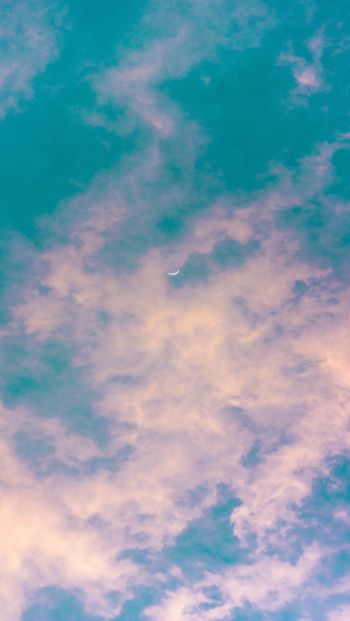 clouds, sky, month Wallpaper 640x1136