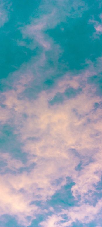clouds, sky, month Wallpaper 1440x3200