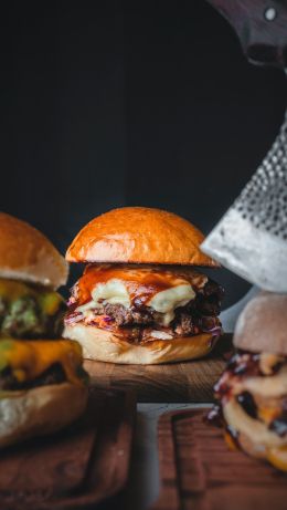 burger, bread Wallpaper 640x1136