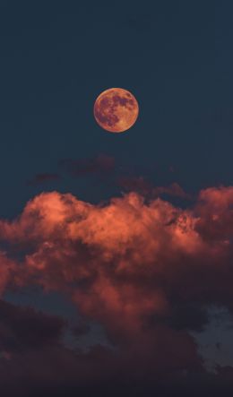 moon, clouds, sky Wallpaper 600x1024