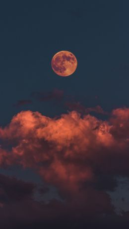 moon, clouds, sky Wallpaper 640x1136