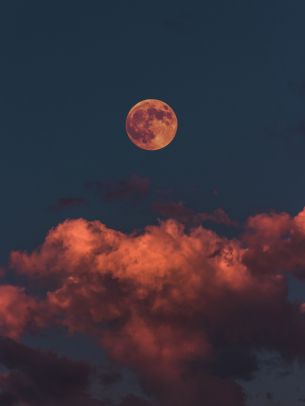 moon, clouds, sky Wallpaper 1620x2160