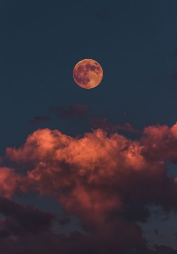 moon, clouds, sky Wallpaper 1668x2388