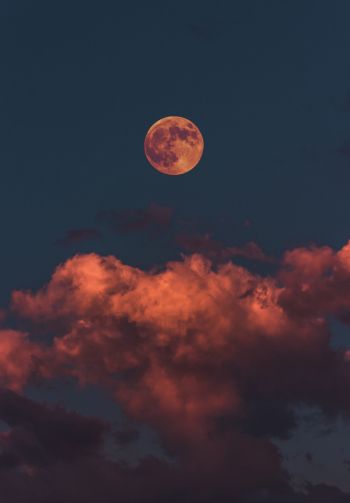 moon, clouds, sky Wallpaper 1640x2360