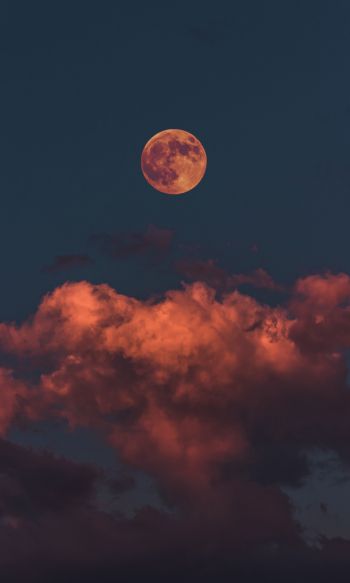 moon, clouds, sky Wallpaper 1200x2000