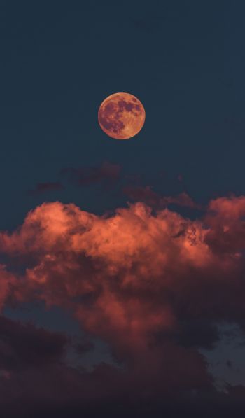 moon, clouds, sky Wallpaper 600x1024
