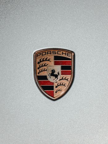Porsche logo, emblem Wallpaper 1536x2048