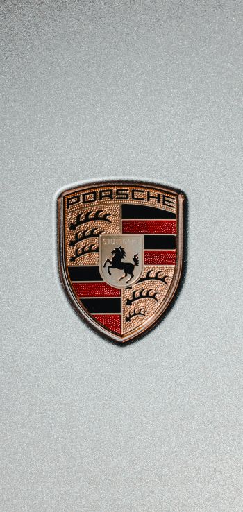 Обои 1080x2280 логотип Porsche, эмблема