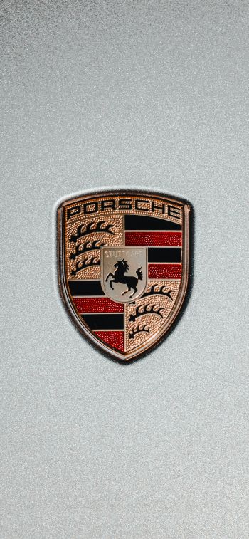 Обои 828x1792 логотип Porsche, эмблема