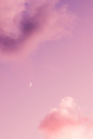 month, pink sky Wallpaper 2728x4092