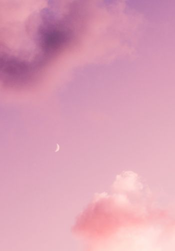 month, pink sky Wallpaper 1668x2388