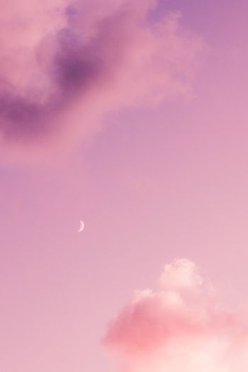 month, pink sky Wallpaper 640x960