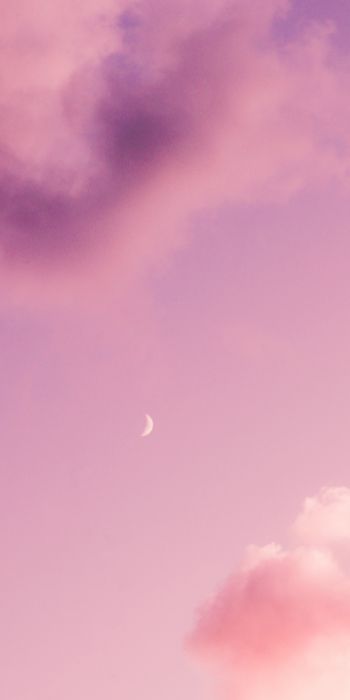 month, pink sky Wallpaper 720x1440