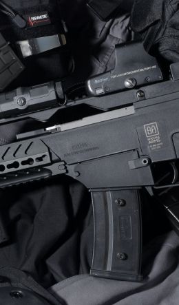 machine, weapon, black Wallpaper 600x1024