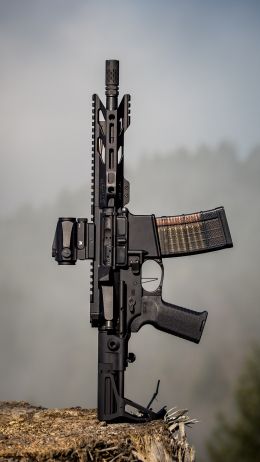 AR-15 STNGR, weapon, machine Wallpaper 1440x2560