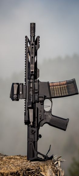 AR-15 STNGR, weapon, machine Wallpaper 1080x2400