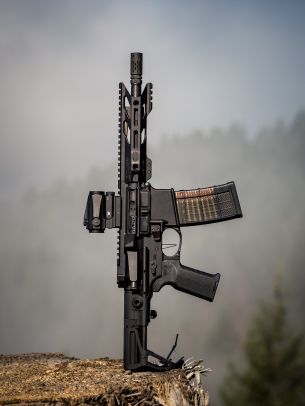 AR-15 STNGR, weapon, machine Wallpaper 1668x2224