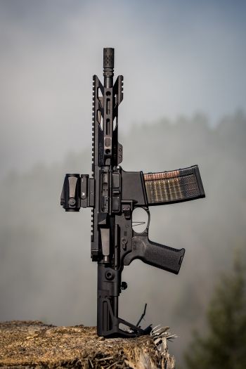 AR-15 STNGR, weapon, machine Wallpaper 640x960