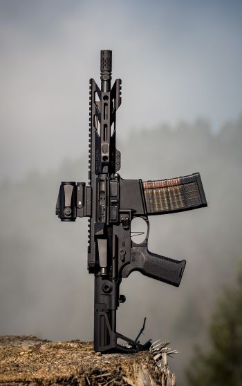 AR-15 STNGR, weapon, machine Wallpaper 1752x2800