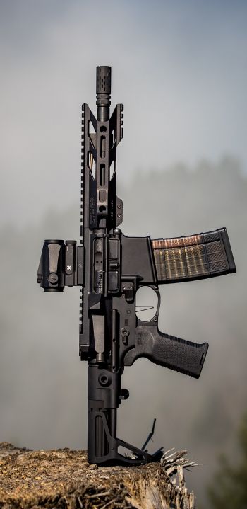 AR-15 STNGR, weapon, machine Wallpaper 1080x2220