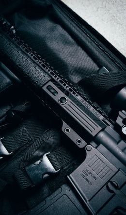 AR-15 STNGR, machine, black Wallpaper 600x1024