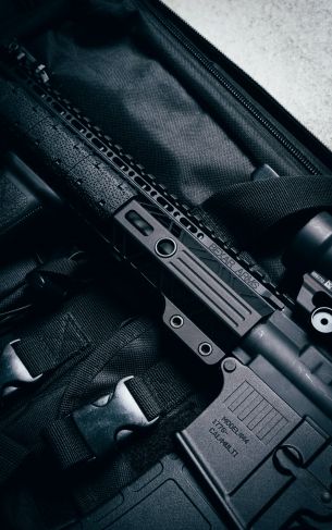 AR-15 STNGR, machine, black Wallpaper 1752x2800