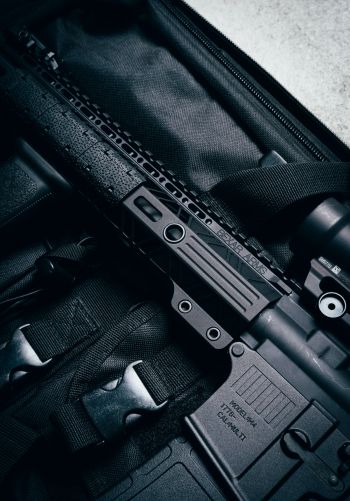 AR-15 STNGR, machine, black Wallpaper 1668x2388