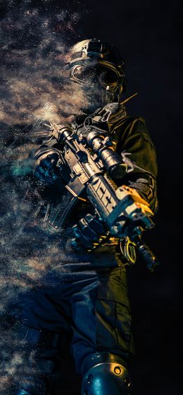 special forces, military, on black background Wallpaper 1242x2688
